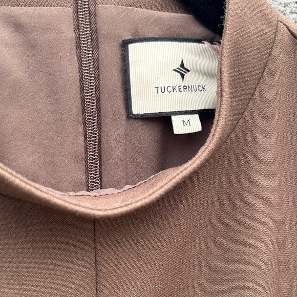 Tuckernuck Demitasse Griffiths Sleeveless Lined Mock Neck Dress Brown Medium - Picture 5 of 10